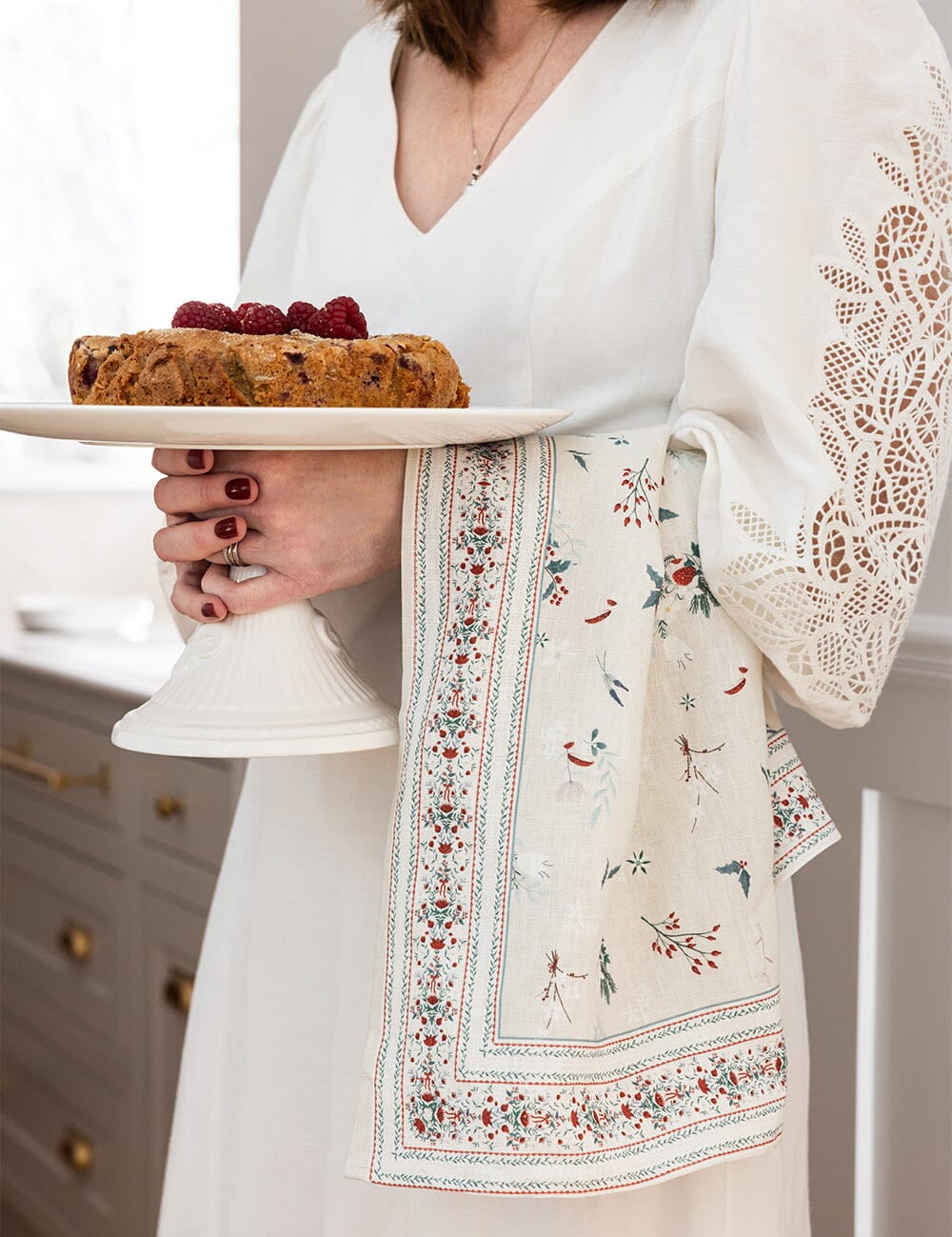 Heirloom Christmas Holly Tea Towel - Pure Apotheca