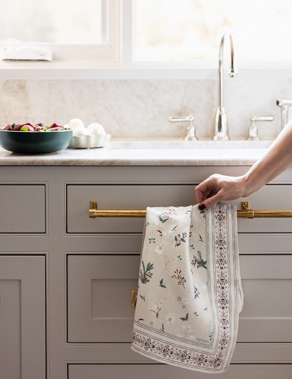 Heirloom Christmas Holly Tea Towel - Pure Apotheca