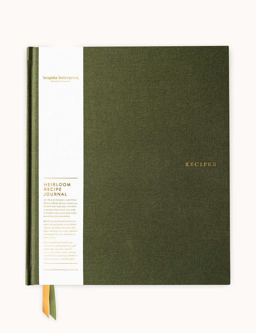 Heirloom Recipe Book Journal - Basil Green - Pure Apotheca