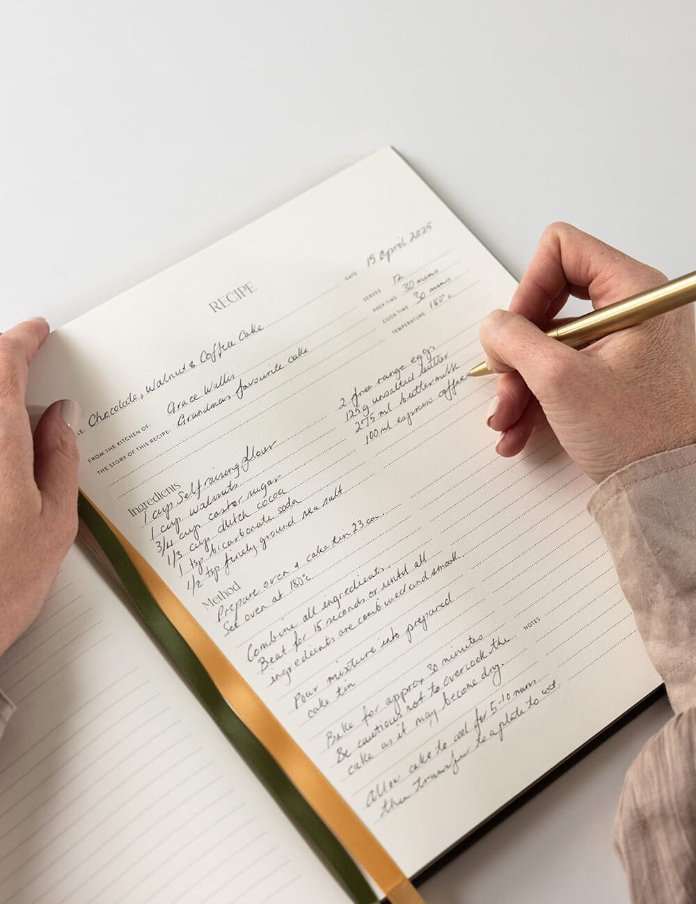 Heirloom Recipe Book Journal - Basil Green - Pure Apotheca