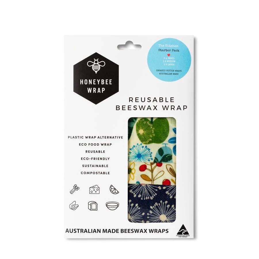 Honey Bee Wrap Kitchen Starter 3 Pack - Pure Apotheca