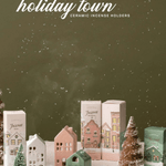 Incense Cone Holiday White Ceramic House Teakwood Tobacco - Pure Apotheca