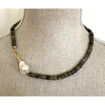 Juanita Laboradite Baroque Pearl Gold Chain Necklace - Pure Apotheca