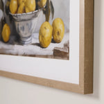 LEMON BOWL STILL LIFE FRAMED PRINT 65X45X2.5CM - Pure Apotheca