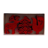 NORDIC CUTOUT FELT RED TREE DECORATIONS BOXED SET/9 - Pure Apotheca