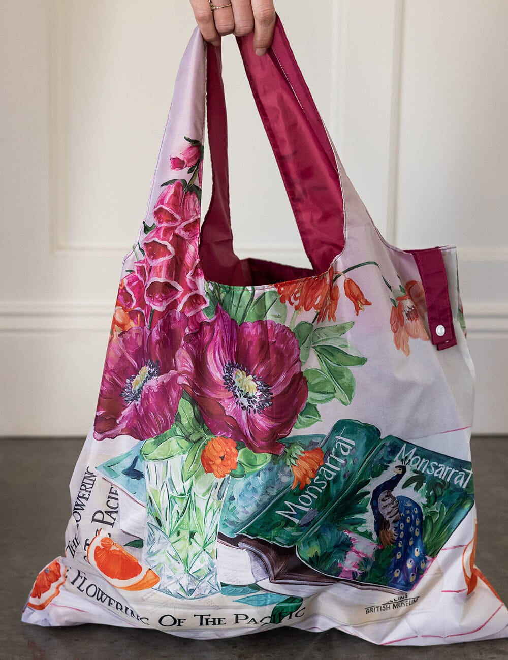 Poppies & Foxgloves Reusable Large Shopping Bag - Pure Apotheca