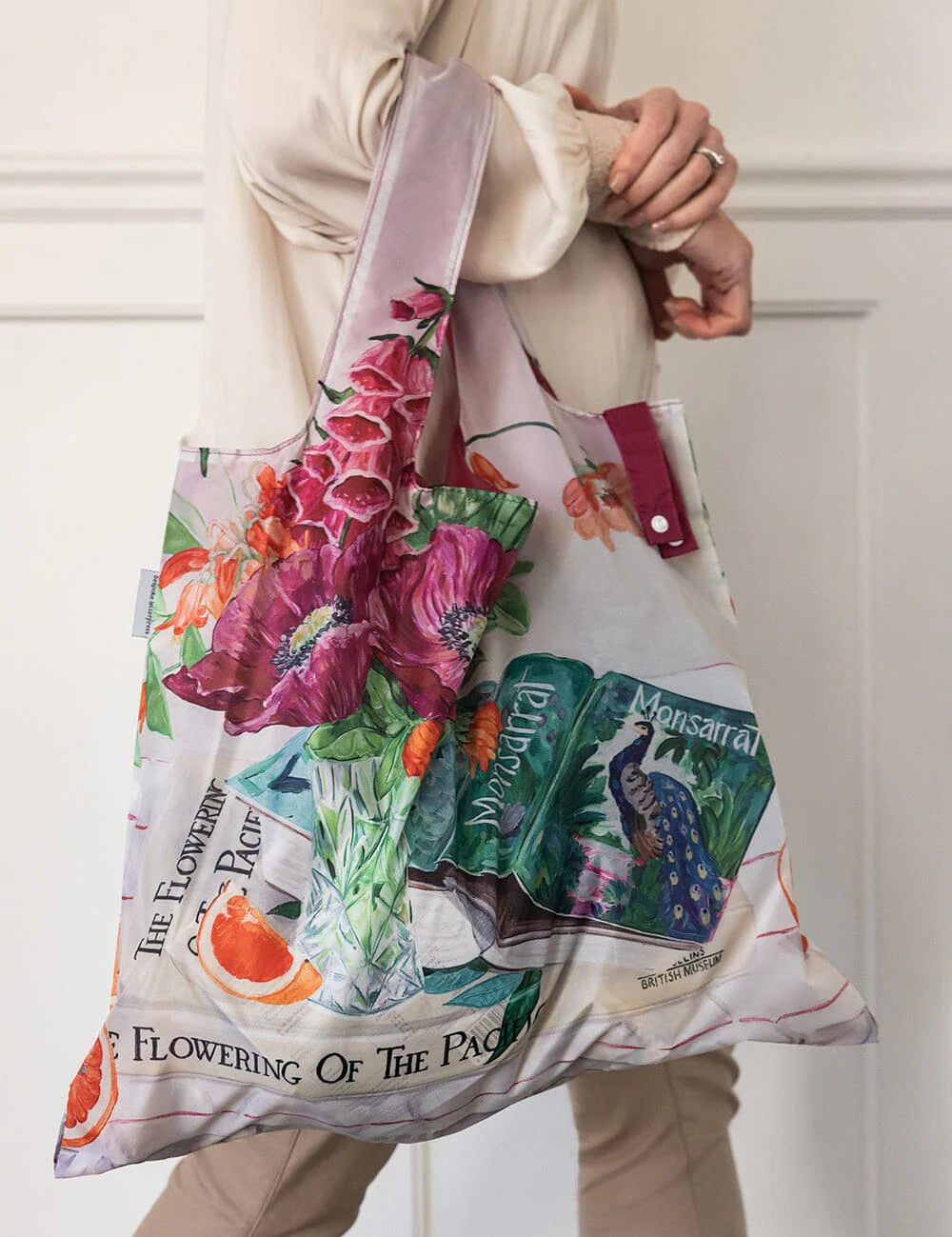 Poppies & Foxgloves Reusable Large Shopping Bag - Pure Apotheca
