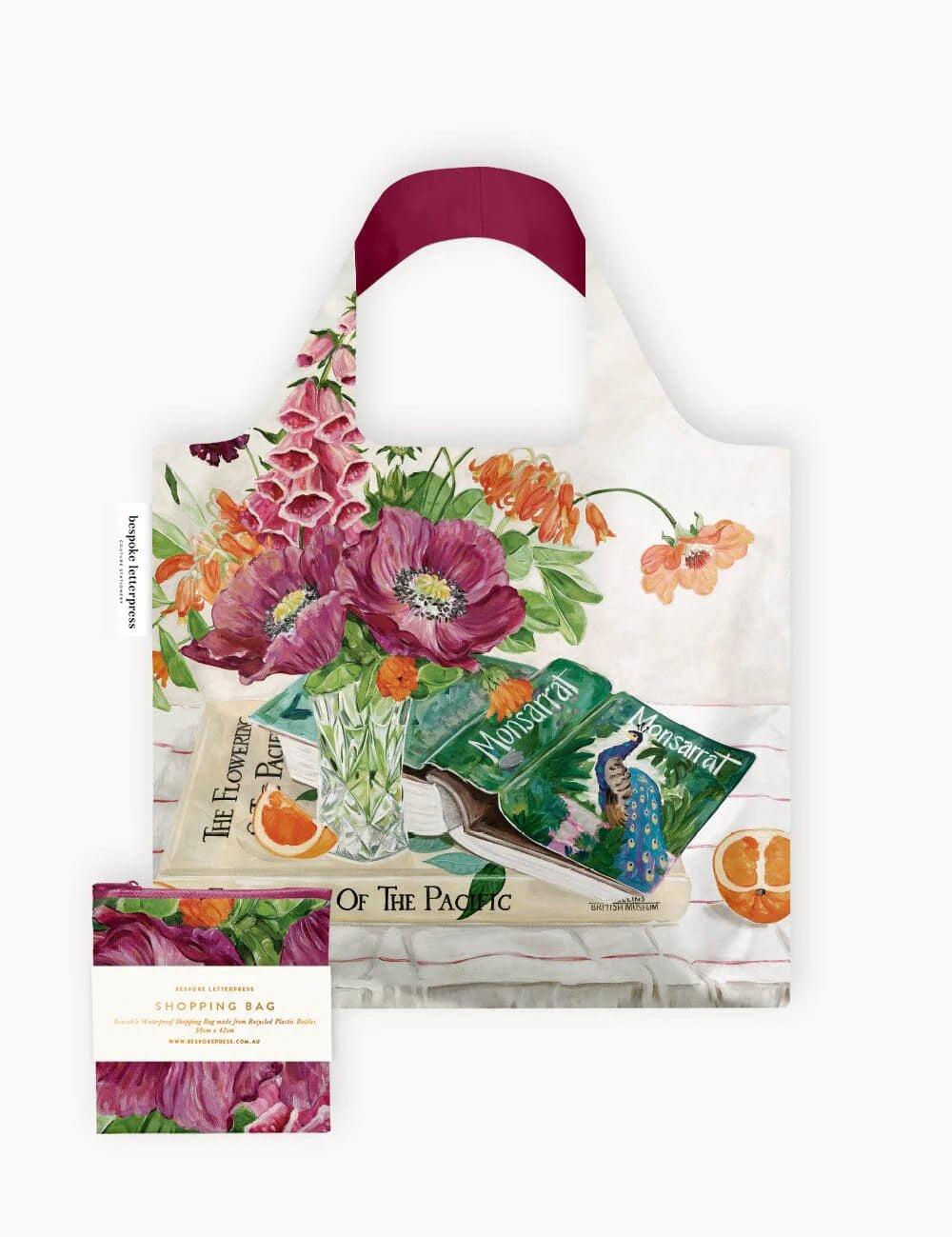 Poppies & Foxgloves Reusable Large Shopping Bag - Pure Apotheca