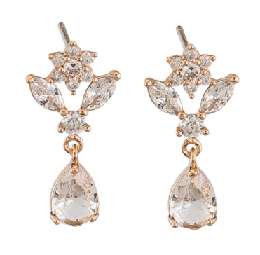 Rose Gold Crystal Sera Earrings - Pure Apotheca