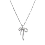 Silver Rope Bow Necklace - Pure Apotheca