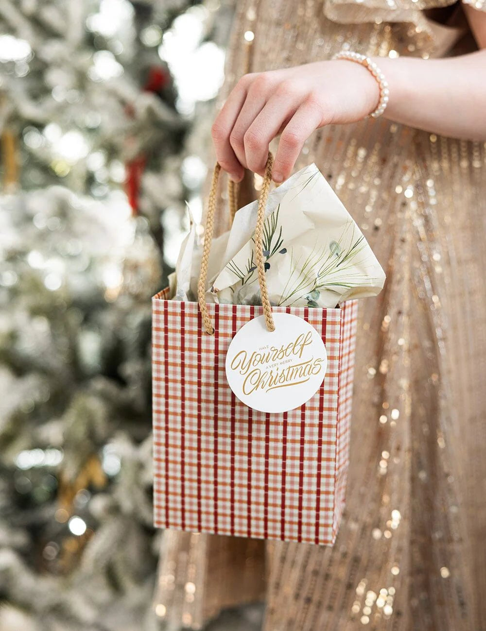 Small Gift Bag - Christmas Tartan - Pure Apotheca