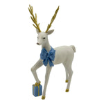 STANDING WHITE REINDEER WITH BLUE BOW - Pure Apotheca