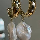 Sylvia Pearl Gold Hoop Earrings - Pure Apotheca