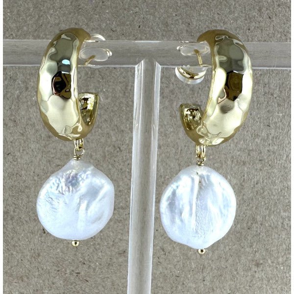 Sylvia Pearl Gold Hoop Earrings - Pure Apotheca