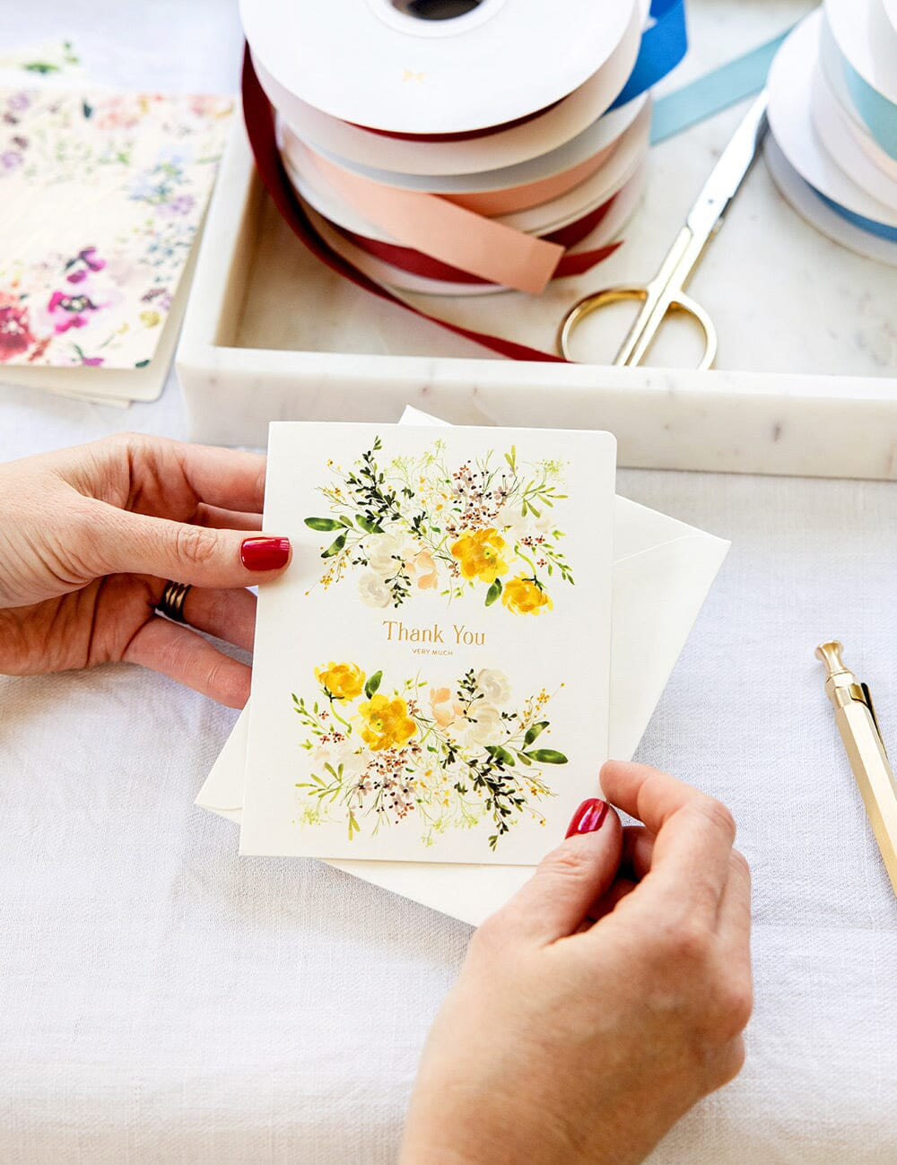 Thank You Very Much White Ranunculus Card - Pure Apotheca