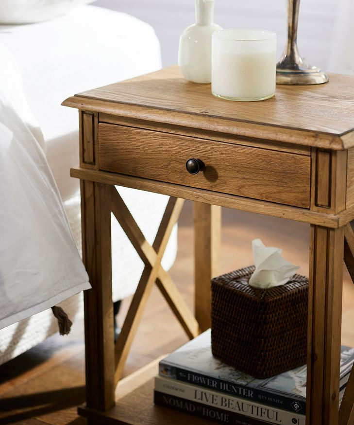 Villa Oak Bedside Table - Pure Apotheca