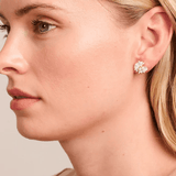 White Enamel Daisy Crystal Earring - Pure Apotheca