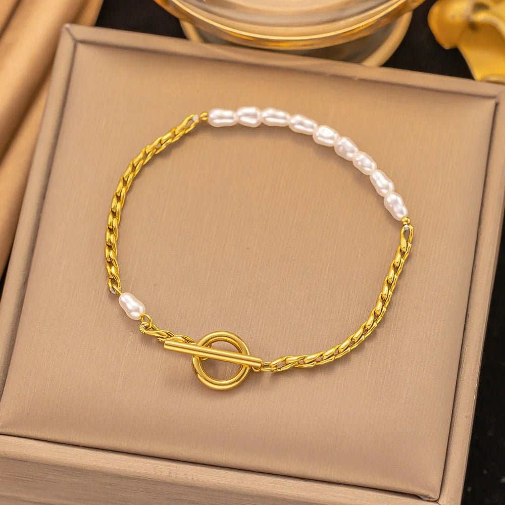 Zoya Pearl Gold Chain Bracelet - Pure Apotheca