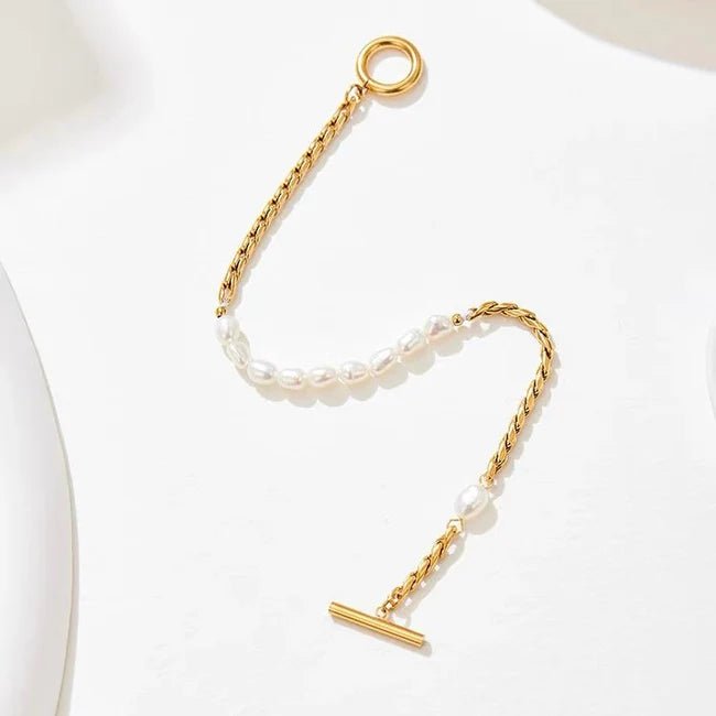 Zoya Pearl Gold Chain Bracelet - Pure Apotheca