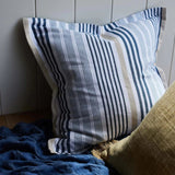 Cape Cod Blue Taupe Stripe Cushion 50cm - Pure Apotheca