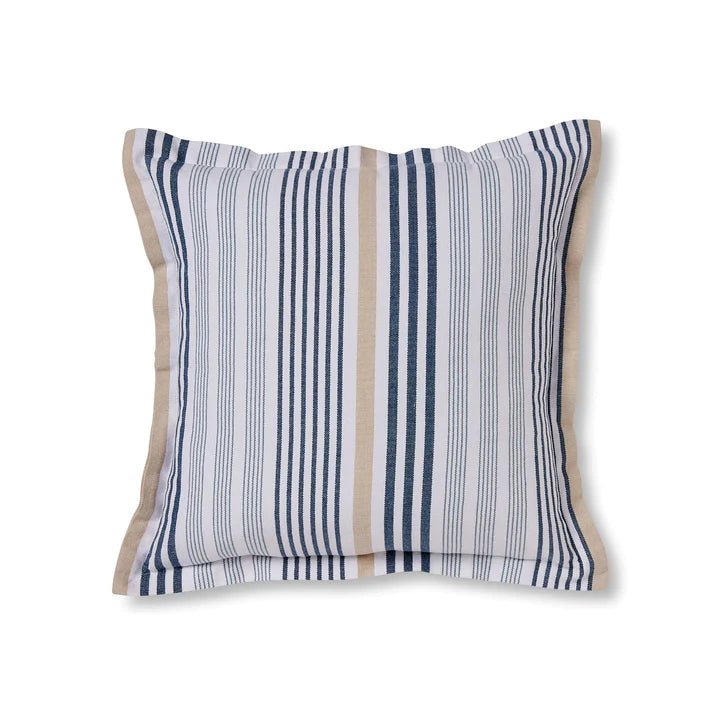 Cape Cod Blue Taupe Stripe Cushion 50cm - Pure Apotheca