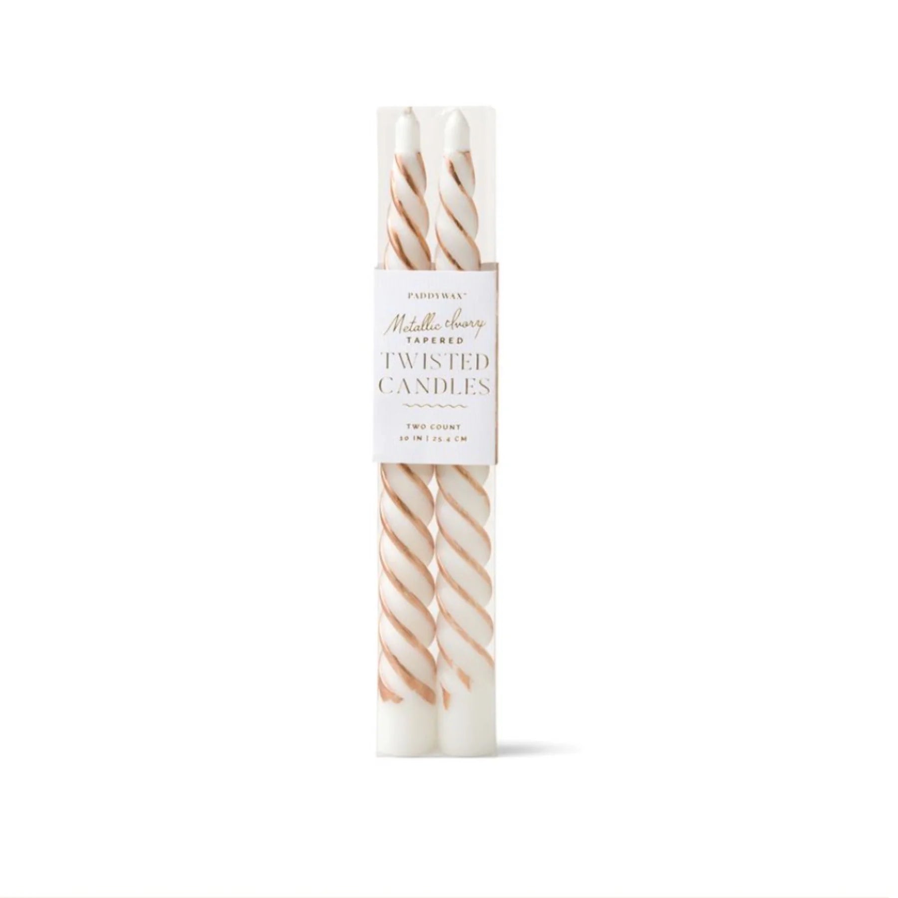 Cypress & Fir Twisted Taper Candles Metallic Copper 2 PK - Pure Apotheca