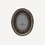 Fanned Oval Photo Frame Pewter Finish 2.5x3.5" - Pure Apotheca