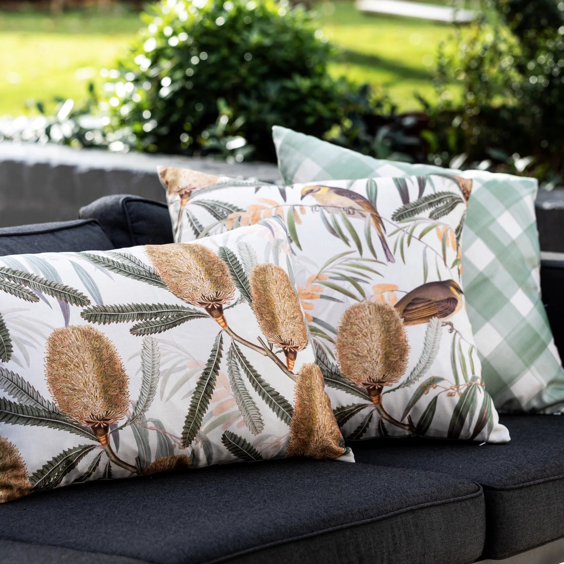Green Check Outdoor Cushion - Pure Apotheca