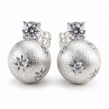 Constellia Brushed Silver Studs