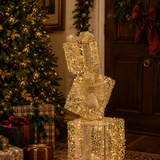 75cm Illuminated Gold Beaded Gift Stack 350 LED