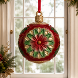 Vintage Red Round Bauble XL Hanging 47cm