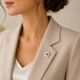 Bee Coin Pearl Brooch