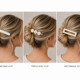 Geo Ivory Hair Clips Set/3