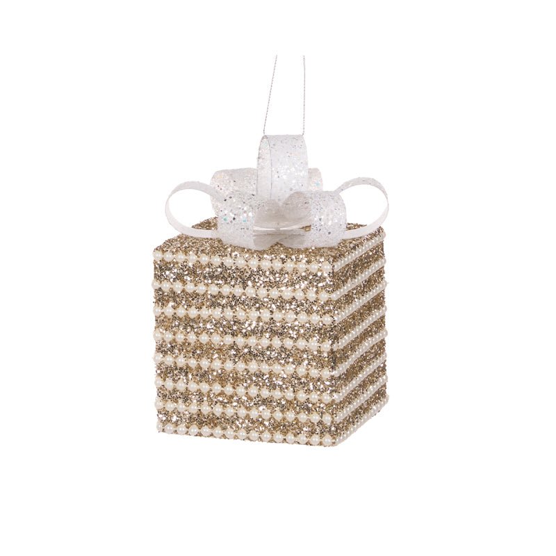 10 CM CHAMPAGNE AND PEARL GLITTERED GIFT BOX - Pure Apotheca