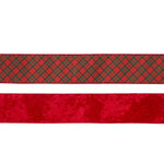 10 CM DOUBLE-SIDED RED AND TARTAN VELVET RIBBON - Pure Apotheca