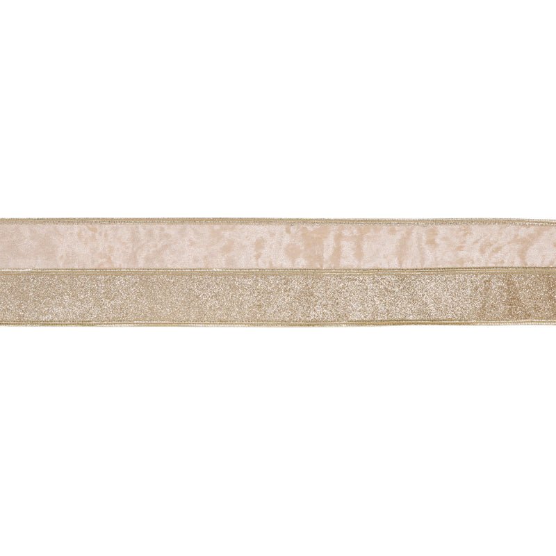 10 CM DUSTY PINK AND CHAMPAGNE DOUBLE LAYERED VELVET RIBBON - Pure Apotheca