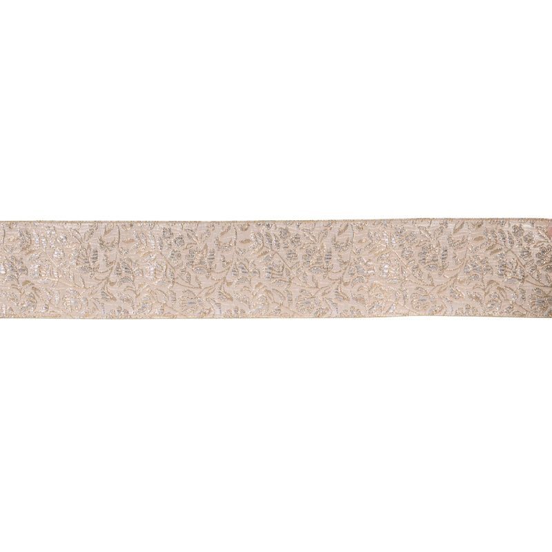 10 CM DUSTY PINK AND CHAMPAGNE FLORAL VELVET RIBBON - Pure Apotheca