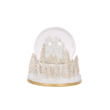 10 CM MUSICAL WHITE AND GOLD VILLAGE SNOW GLOBE - Pure Apotheca