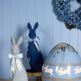 EXQUISITE BLUE FLOCKED RABBIT