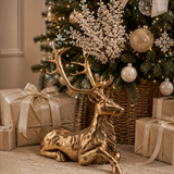 Antique Gold Sitting Deer 60cm