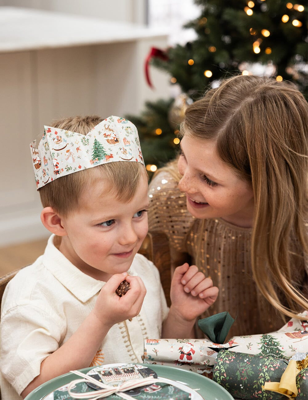 10pk Christmas Paper Crown Hats - Jolly Santa Bells - Pure Apotheca