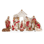 11 PIECE RED AND GOLD NATIVITY SCENE - Pure Apotheca