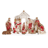 11 PIECE RED AND GOLD NATIVITY SCENE - Pure Apotheca