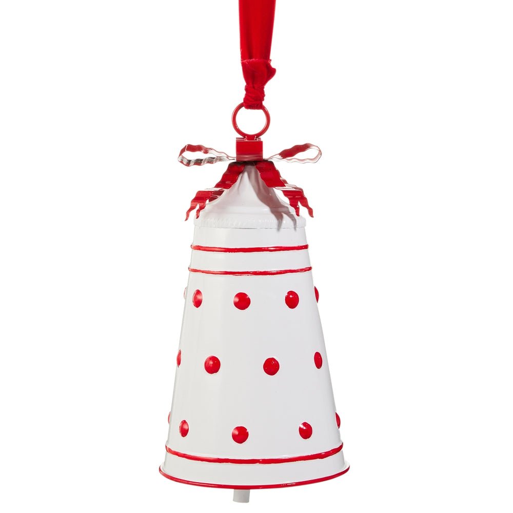 11.25" White With Red Polka Dot Bell - Pure Apotheca