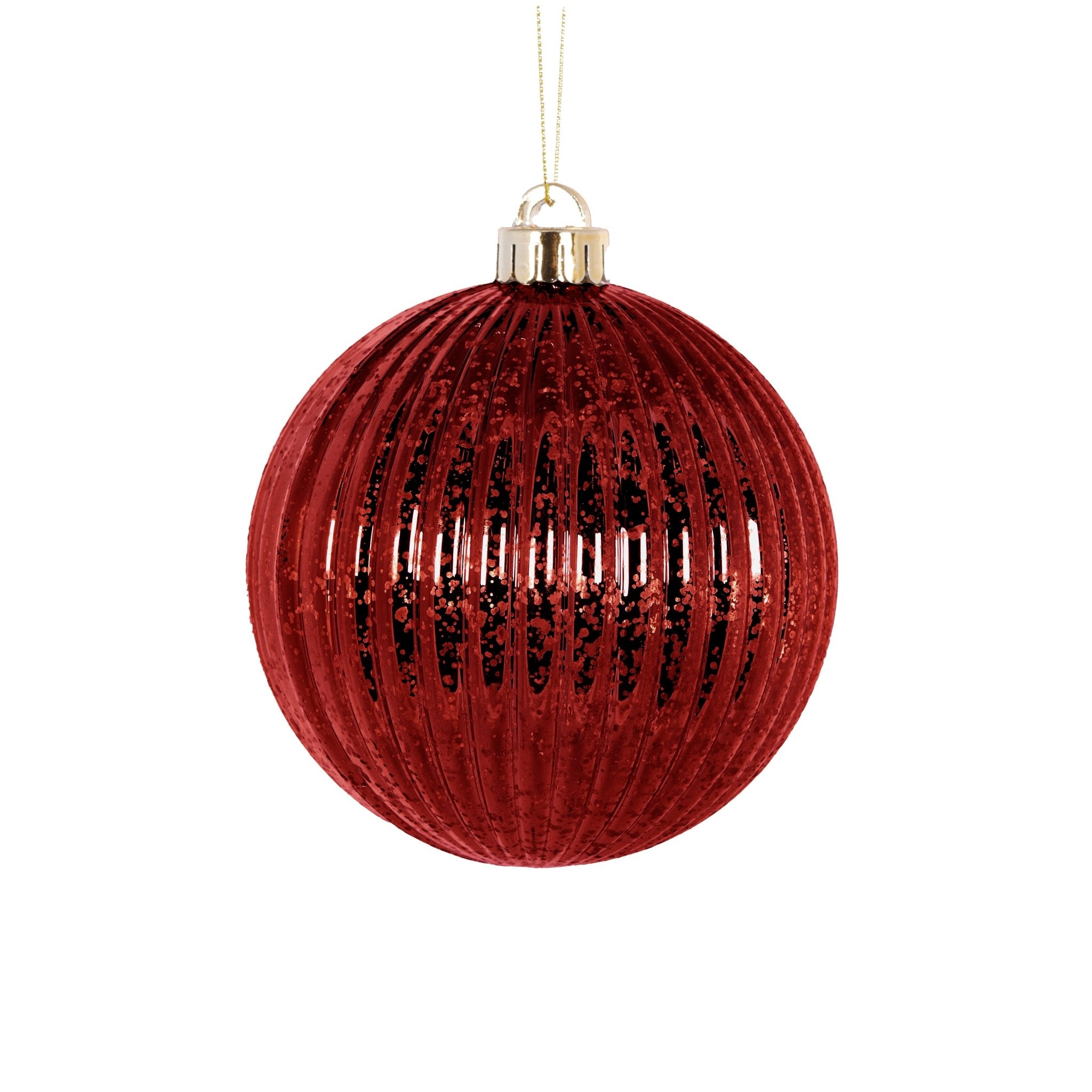 12 CM RED MERCURY RIBBED BAUBLE - Pure Apotheca