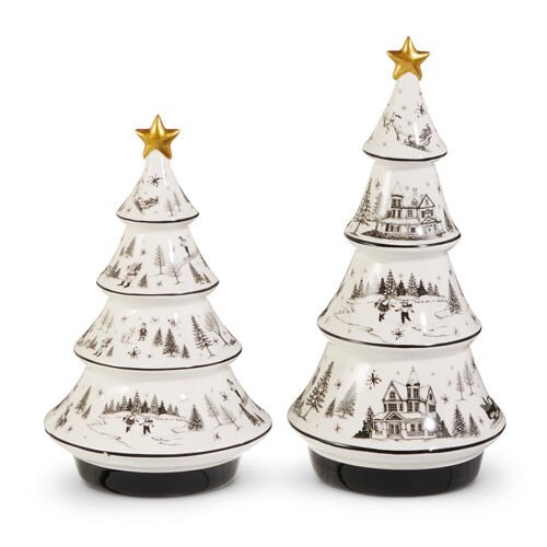12" Through The Wood Noir Ceramic Trees - Set/2 - Pure Apotheca