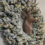 126.5 CM WOOD CARVED REINDEER WALL DECOR - Pure Apotheca