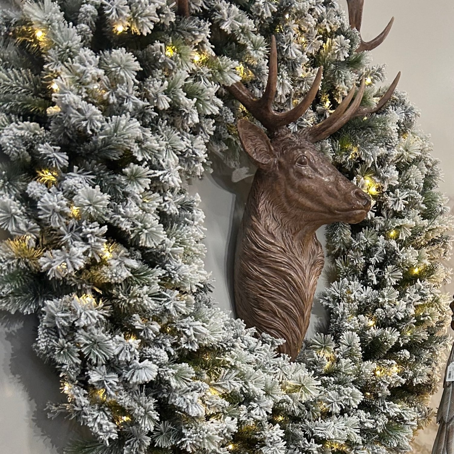 126.5 CM WOOD CARVED REINDEER WALL DECOR - Pure Apotheca