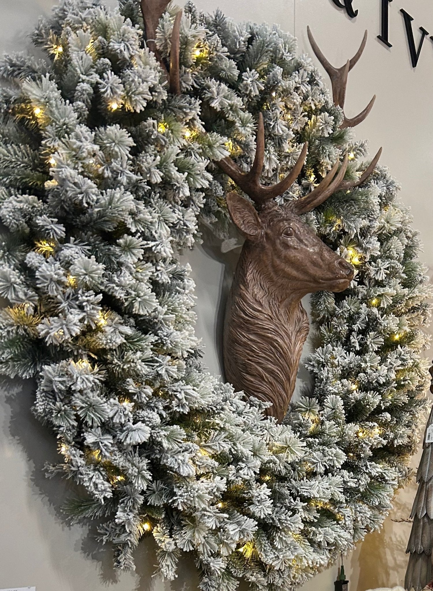 126.5 CM WOOD CARVED REINDEER WALL DECOR - Pure Apotheca
