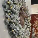 126.5 CM WOOD CARVED REINDEER WALL DECOR - Pure Apotheca